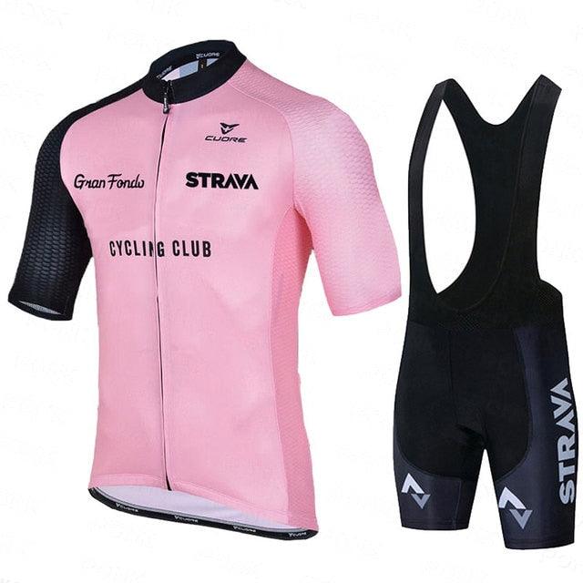 Roupa de Ciclismo Masculina Strava Club Rosa