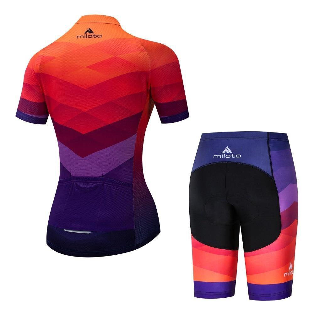 Conjunto Roupa de Ciclismo Feminino Miloto