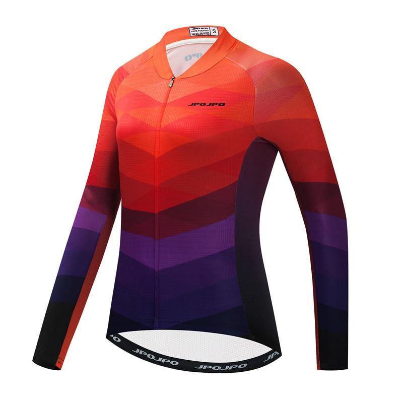 Blusa de Ciclismo Weimostar Feminina com Zíper Completo Laranja