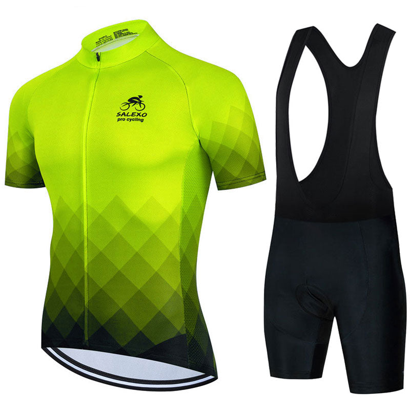 Camisa e Bermuda Bretelle de Ciclismo Gel 19D Amarelo